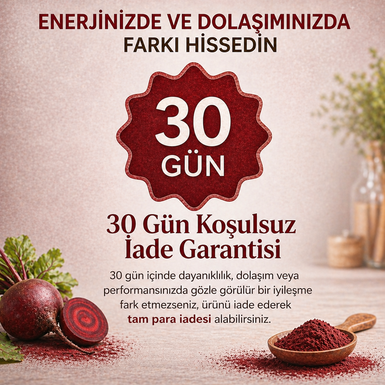 BeetBoost™ Organik Pancar Kökü Tozu