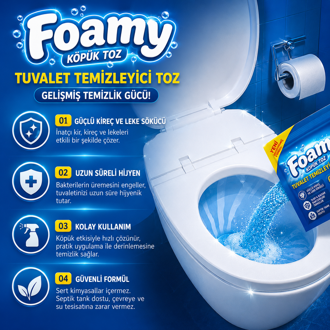 Foamy™ Tuvalet Temizleme Tozu