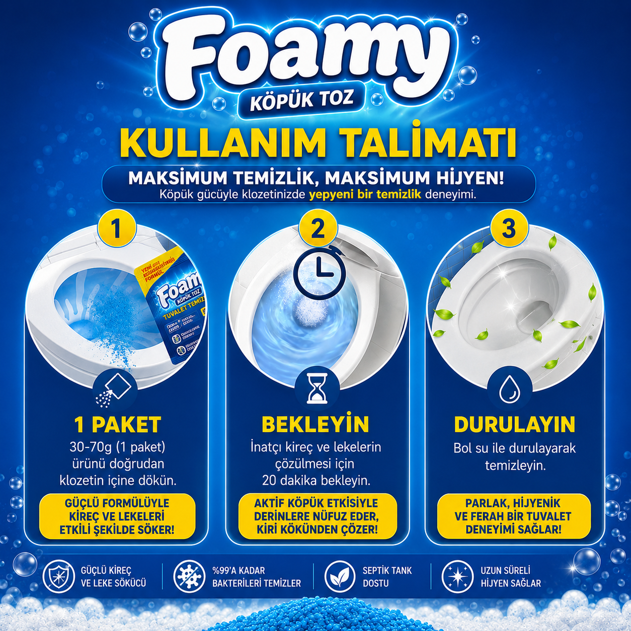 Foamy™ Tuvalet Temizleme Tozu